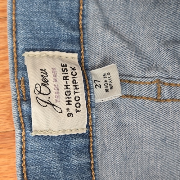 J Crew 9" High Rise Toothpick Ripped Jeans - Picture 4 of 4